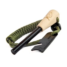 Texas Bushcraft Fire Starter - 3/8" Thick Ferro Rod with Striker and Paracord...