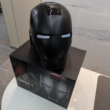 Black Iron Man 1:1 MK5 Mask Jarvis Deformable Voice Control Wearable Helmet Gift