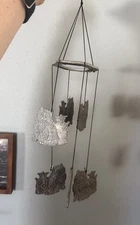 Carson Freeport Pewter Metal Wind Chime Hanging Cats 90s