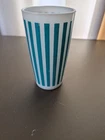 Vintage Hazel Atlas TURQUOISE CANDY STRIPE 5.25" Tumbler