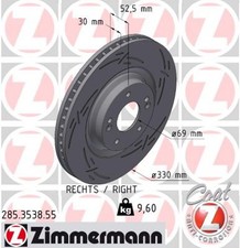 1x ZIMMERMANN Bremsscheibe BLACK Z 285.3538.55 für HYUNDAI i30 FASTBACK PDE PDEN