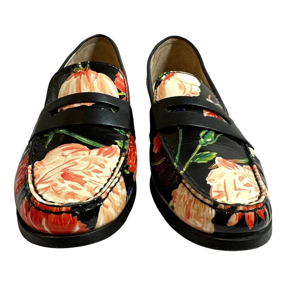 Mocasines Cole Haan Pinch Penny en cuero negro floral sin miedo talla 8,5 B Foto 4 de 4