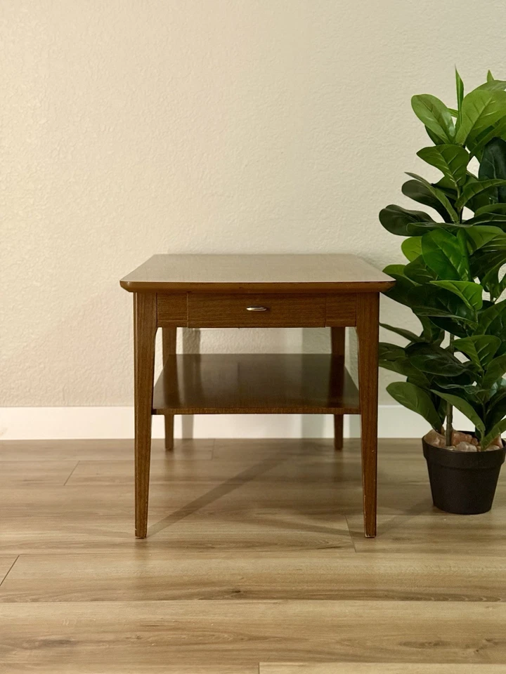 中世纪现代复古茶几带抽屉和架子 — 第 2/4 张图片