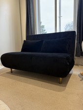 Black Velvet Sofabed From Made.com Slept On Once Very Good Condition Only Used