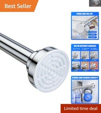 Rustproof Adjustable Shower Curtain Rod 32-43 Inch - No Drilling Needed, Silv...