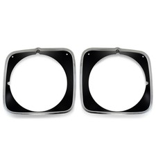 Headlight Door Black Painted Polished Aluminum Pair Mustang Mach 1 Grande 1973 Headlight Door Black Painted Polished Aluminum Pair Mustang Mach 1 Grande 1973