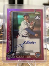 2025 Topps Pro Debut #PD-36 Alexander Albertus Base Auto Fuchsia Foil #/199