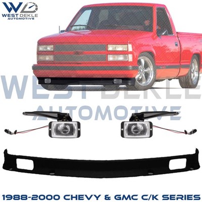Front Bumper Lower Valance w/ Fog Light For 1988-2000 Chevy & GMC C/K Series