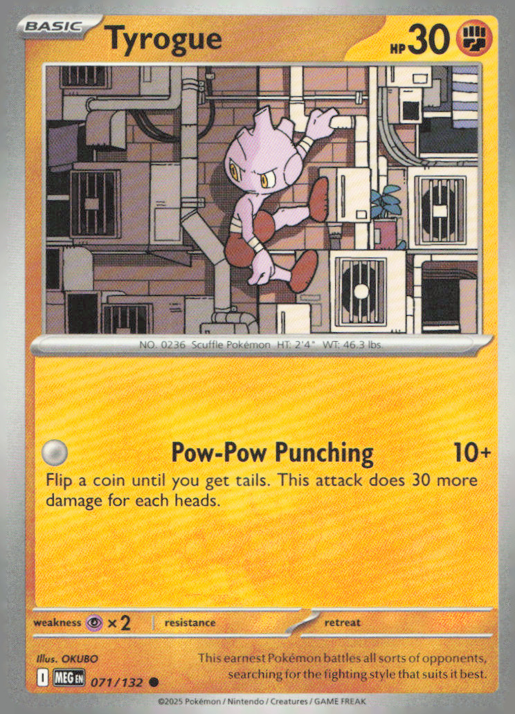 Tyrogue Common ME01: Mega Evolution 071/132 NM