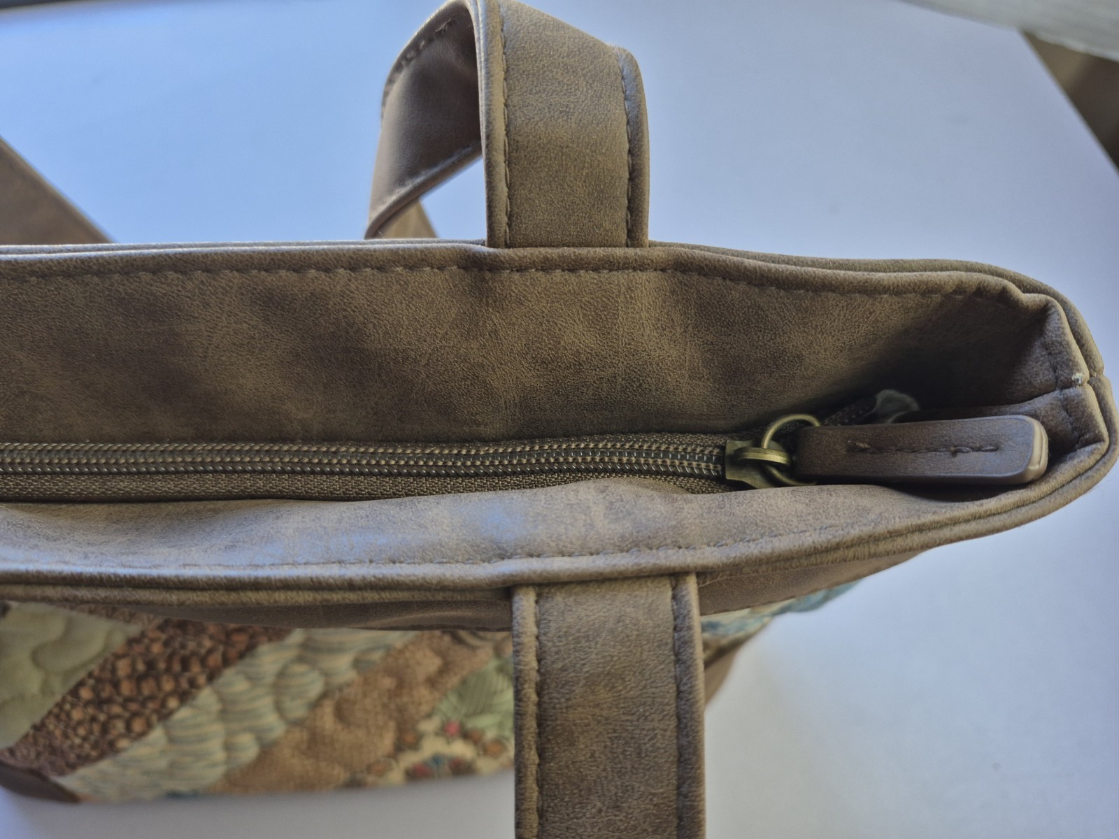 Donna Sharp Quilted Patchwork Handbag Totebag Ken… - image 14