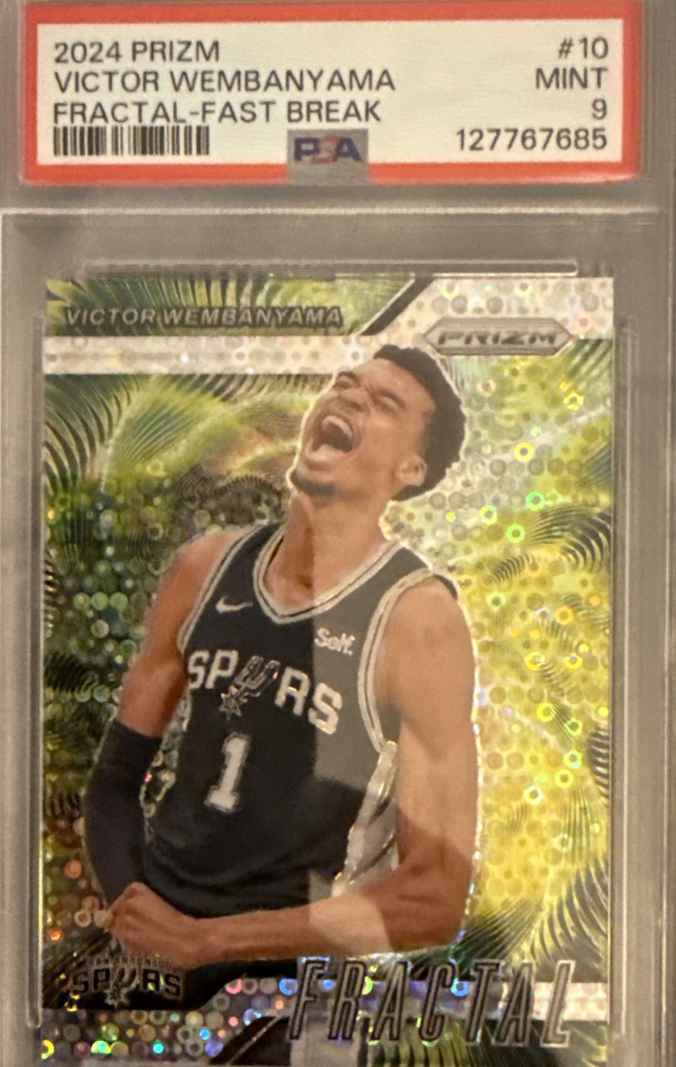 2024 Panini Prizm Fractal Silver Prizm #10 Victor Wembanyama PSA 9