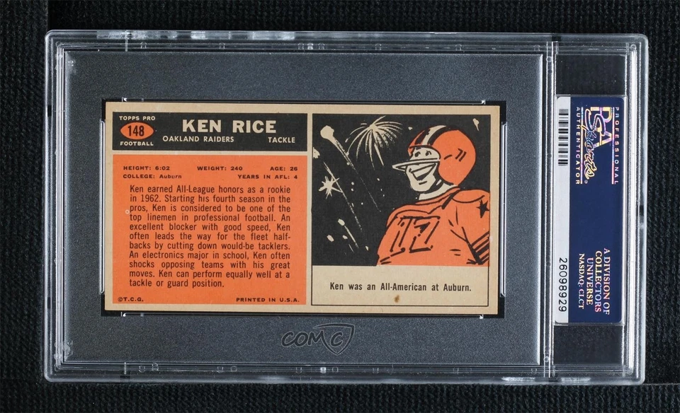 1965 Topps Ken Rice #148 PSA 6 (ST) - Image 2 of 2