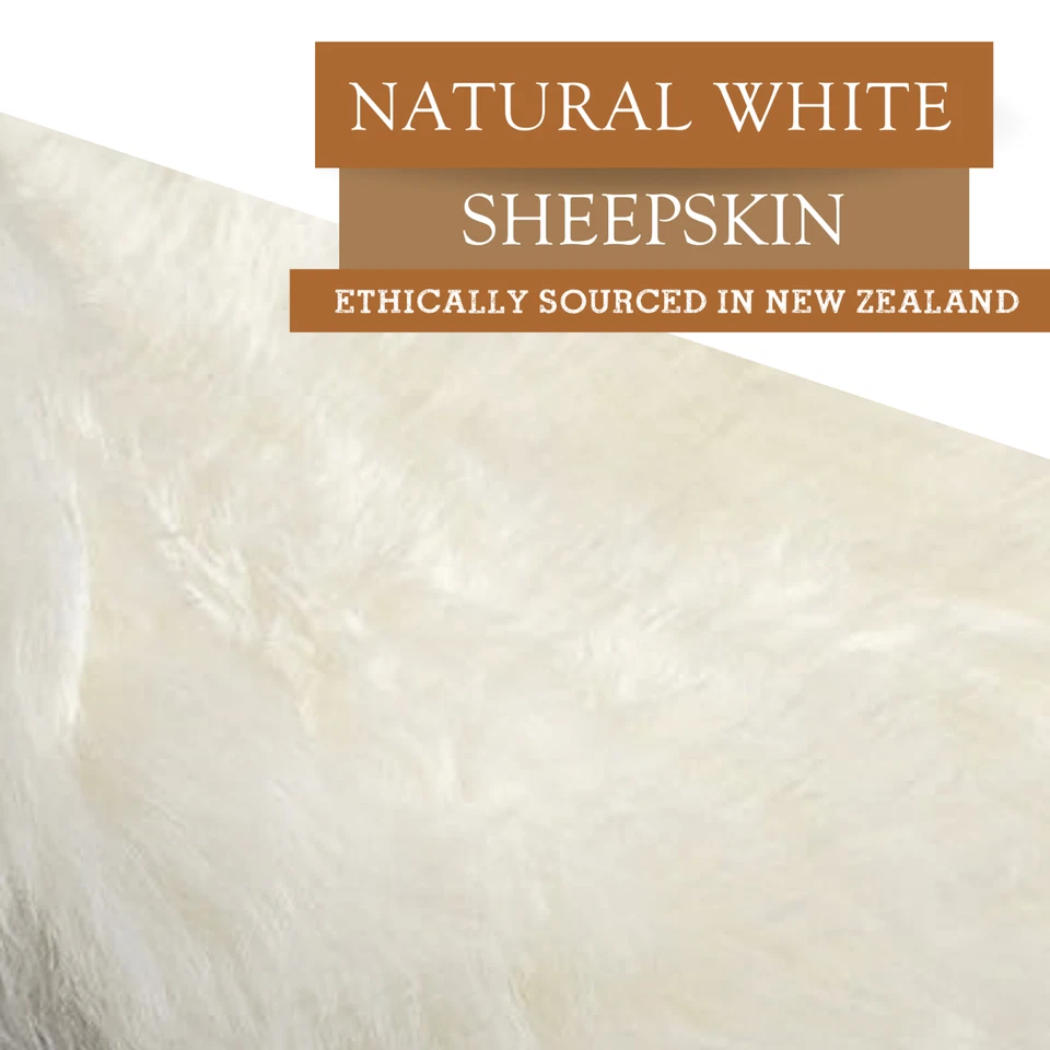 Real Sheepskin Rug  Natural White  - Size 2 x 3'  Lambswool - Image 2 of 4