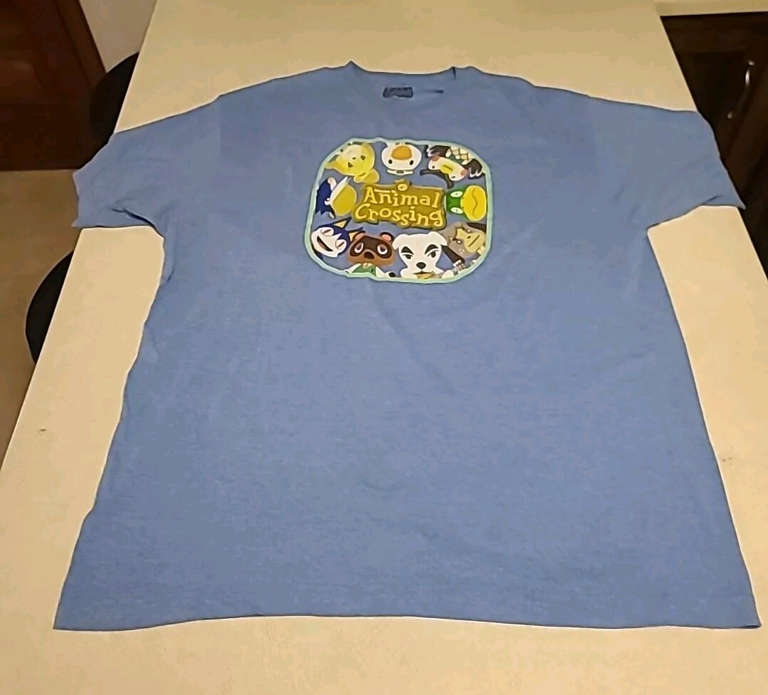 Animal Crossing Blue Mens Shirt Size 2XL Nintendo Switch 24x29