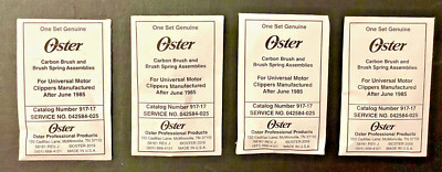 Oster 76,A5, 111,  4 Complete OEM Sets Carbon Brush and  Spring Assemblies ,4 PC