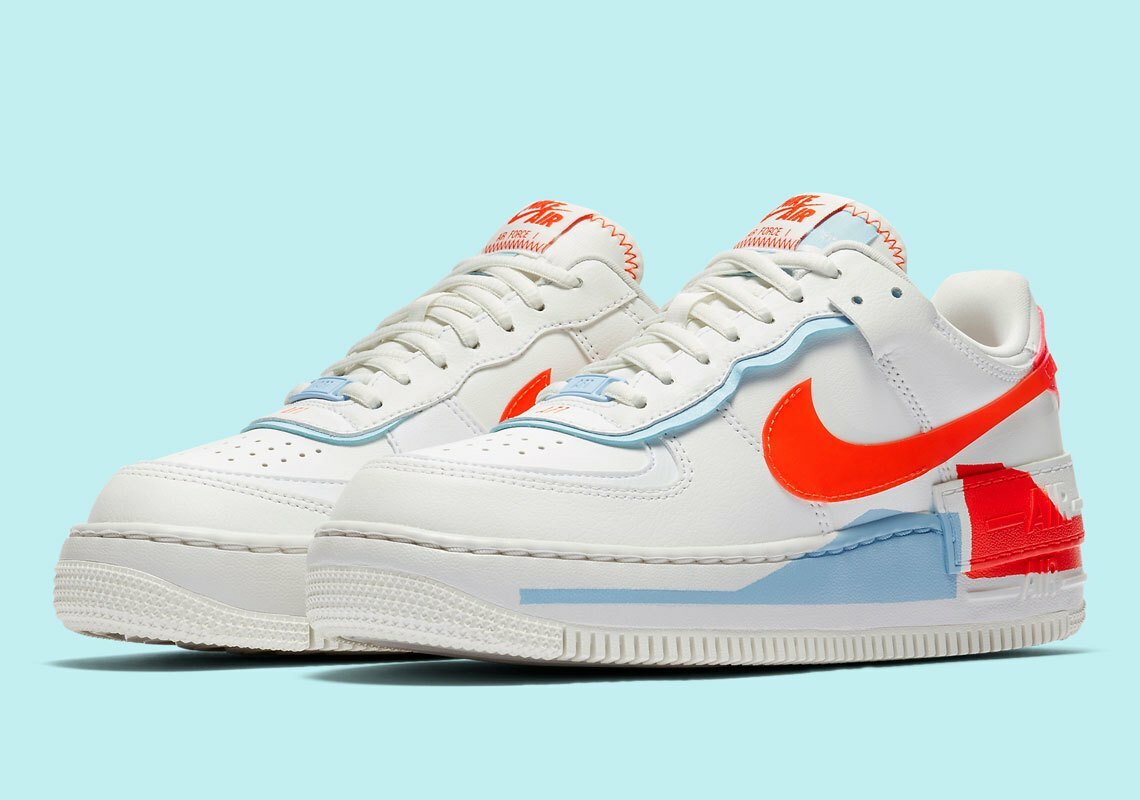 Size 7 - Nike Air Force 1 Shadow SE Team Orange Blue W for Size 7 - Nike Air Force 1 Shadow SE Team Orange Blue W for