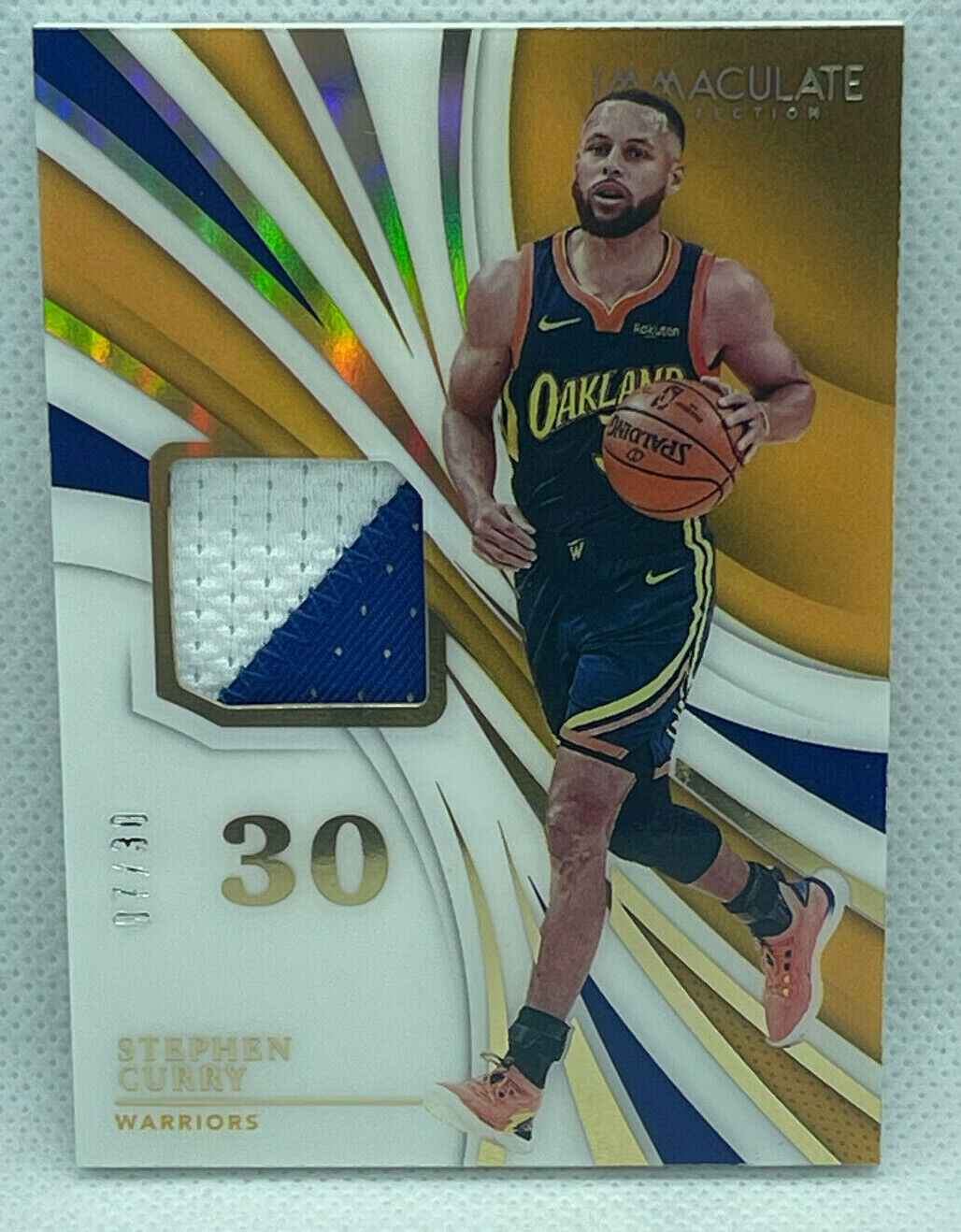 2020-21 Immaculate STEPHEN CURRY Jersey numbers game used patch card #07/30