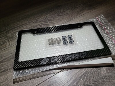 (Ghost Effect) Shelby GT350 Mustang Black 100% Carbon Fiber License Plate Frame 