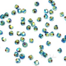 4mm Jet AB 2x 280 AB2 Swarovski Crystal 5328 XILION Bicone Beads
