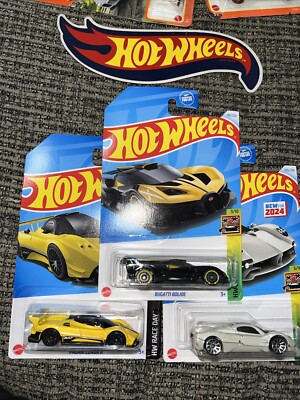 Hot Wheels Pagani Utopia Grey & Pagani Zonda R Yellow HW Exotics |Bugatti Bolide