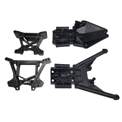 Fits Traxxas Hoss Bulkhheads Shock Towers Front Rear Body Mount Clipless Gray