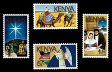 Kenya 1986 - Christmas, Nativity, Angels - Set of 4 Stamps - Scott #389-92 - MNH