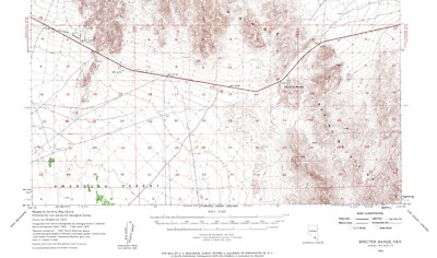 Specter Range Quadrangle Nevada 1952 Topo Map Vintage USGS 15 Minute