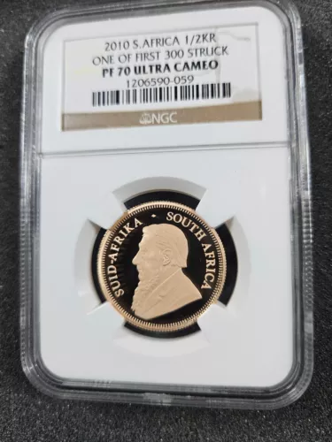 🌟 2010 South Africa 1/2 oz Gold Krugerrand  1st 300 Struck NGC PF70 Ultra Cameo
