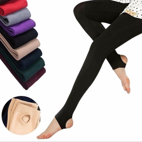 Elastic Open Ankle Leggings Multicolor Thermal Spandex Women Casual Clothing 1PC