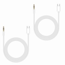 2PACK USB C to 3.5mm Aux Audio Cable Hi-Fi Sound Stereo Jack Cord 1m 3ft