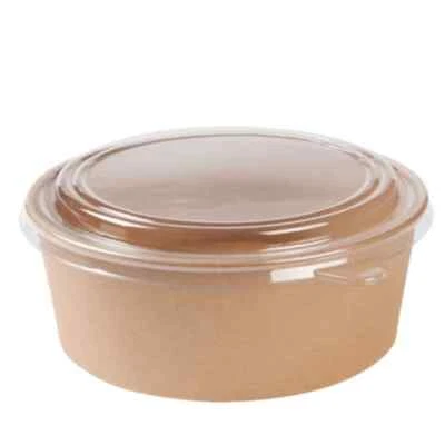 BIOZOYG Einweg Karton Salatschalen braun Deckel Take Away To Go kompostierbar