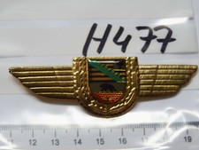 Feuerwehr M&uuml;tzen Abzeichen Sachsen Anhalt Schwinge golden (h477)