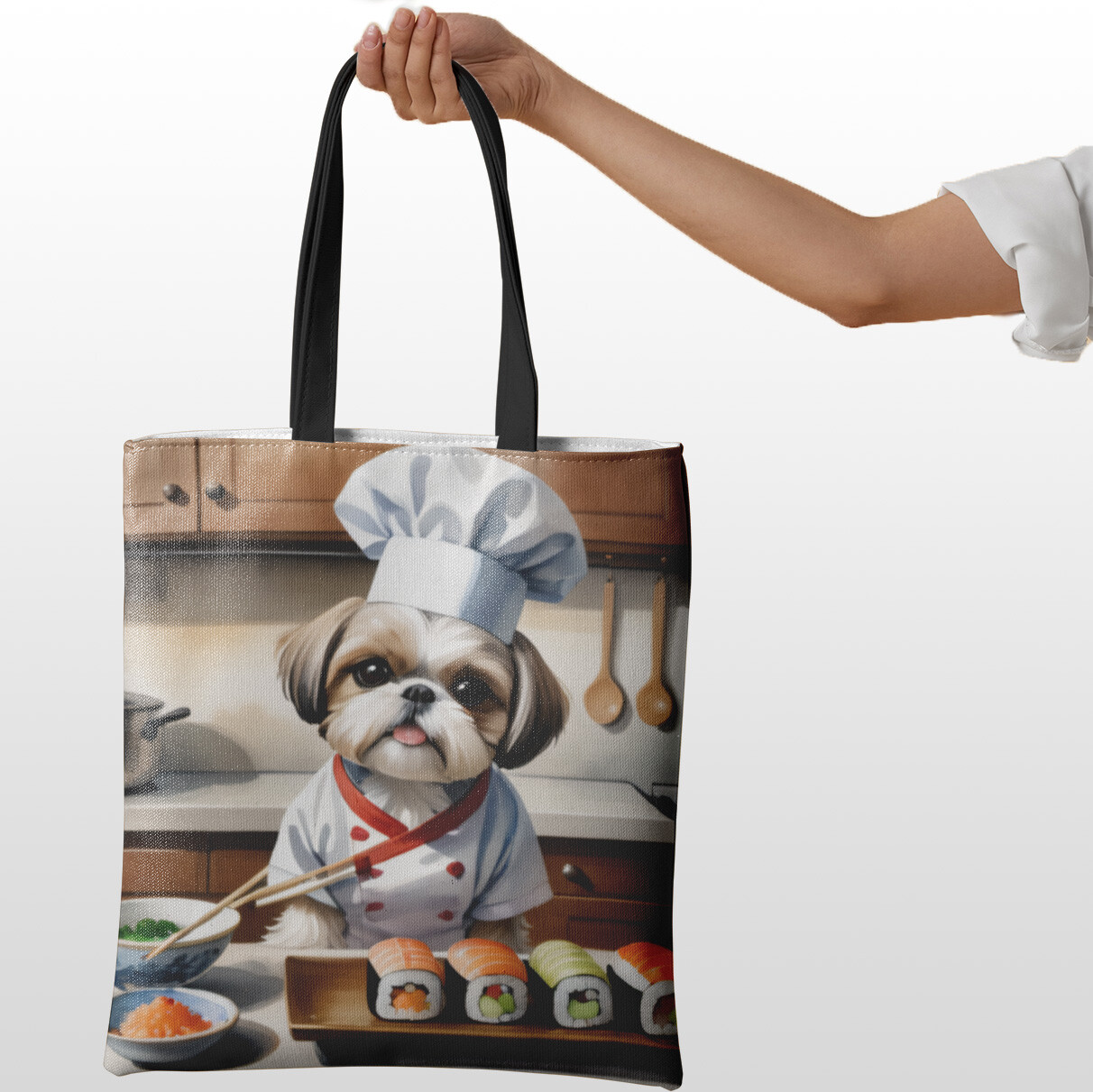 Chef Dog Print Tote Bag - Reusable Shopping and Daily Carry Gift-image