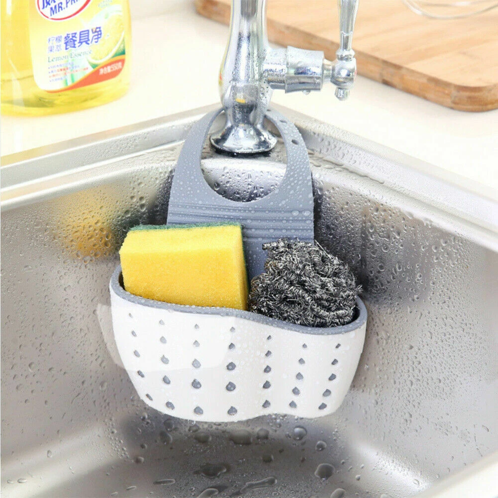 Kitchen Organiser Sink Basket Dish Cleaning Sponge Holder Soap Screening US  Ship