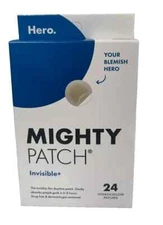 Mighty Patch Invisible+ Hydrocolloid Acne Pimple Patches (24 Count) Exp 2027