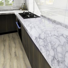 10M Self Adhesive Kitchen Worktop Covering Vinyl Wrap Cupboard Marble Stickers