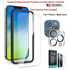 For iPhone 14 Pro Max Plus Tempered Glass Screen Camera Lens Protector