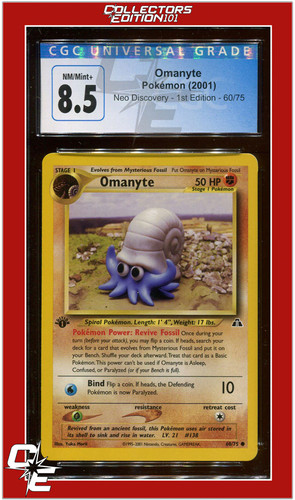 Omanyte (1st Edition) graded CGC 8.5 for sale on eBay
