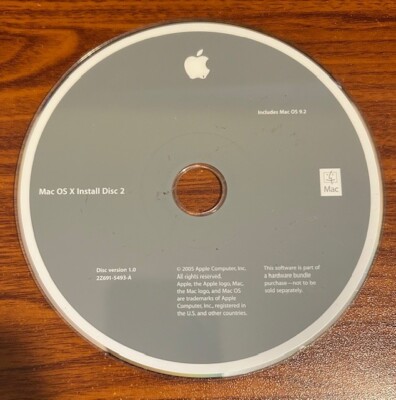 Vintage 2005 Apple Mac OS X Install Disc 2 Disc Version 1.0 Used Free Shipping