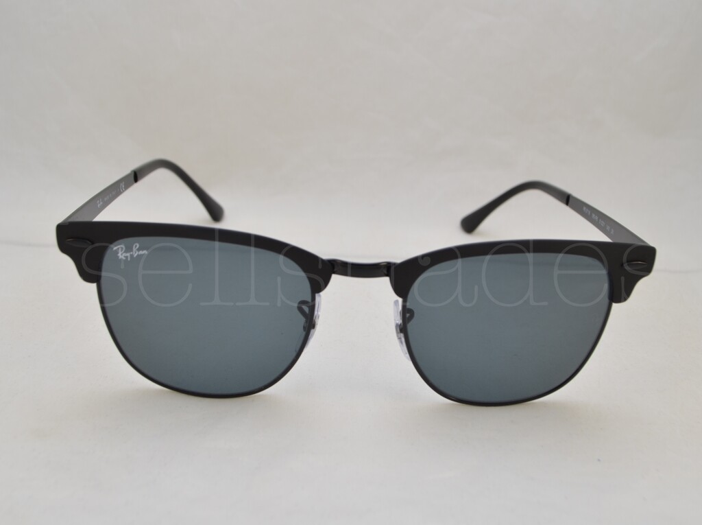Ray Ban CLUBMASTER METAL (RB3716-186/R5 51) Shiny Black Top Matte