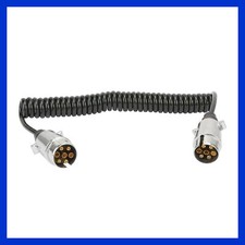 Spiralkabel Anh&auml;ngerkabel Verbindungskabel 3,3 m Metallstecker 7 polig z Traktor