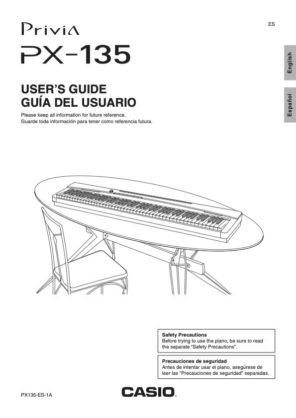 i morgen Faderlig Korn Users Guide &amp; Instructions for Casio Privia Digital Piano Keyboard  -Model PX-135 | eBay