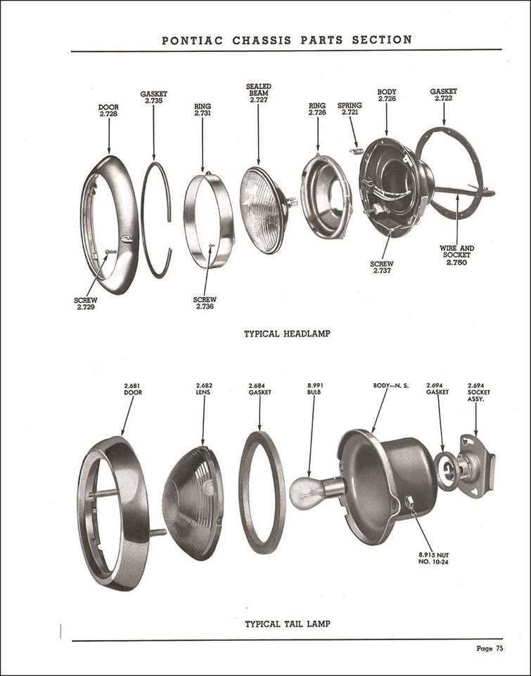 Pontiac Master Parts Book 1954 1953 1952 1951 1950 1949 иллюстрированный каталог - Изображение 4 из 4