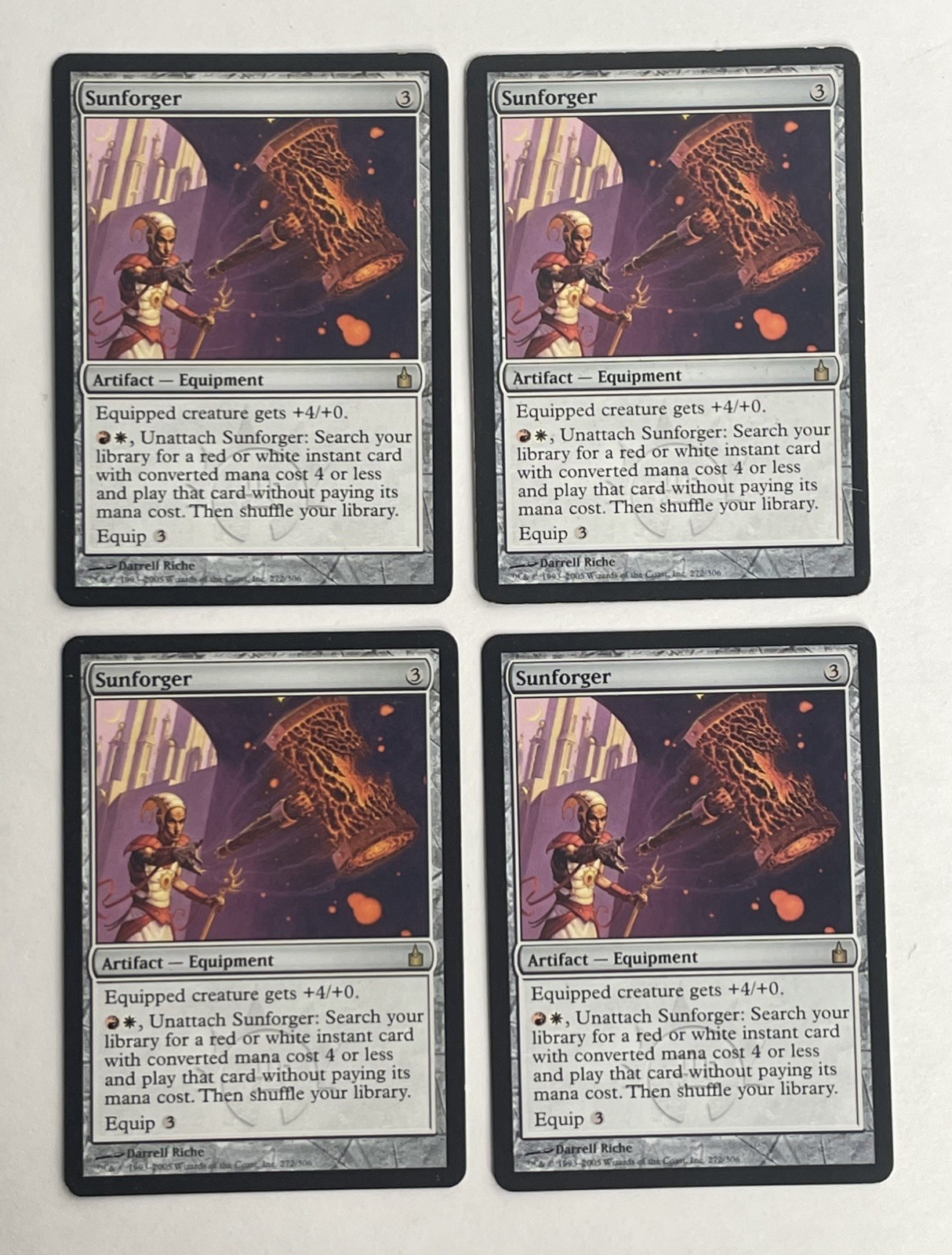 Sunforger x4 4x 2005 Ravnica City of Guilds PLAYSET Rare Artifact MTG SP - NM/LP
