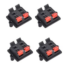 uxcell 2 Row 4 Way Spring Speaker Terminal Clip Push Release WP4-03 4Pcs 