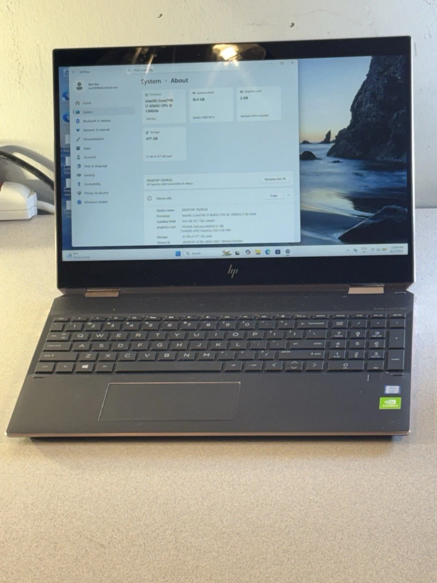HP Intel Core i7 8th Gen. PC Laptops & Netbooks 512 GB SSD