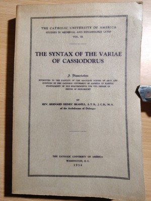 Skahill, Die Syntax der Varietäten des Cassiodorus 1934