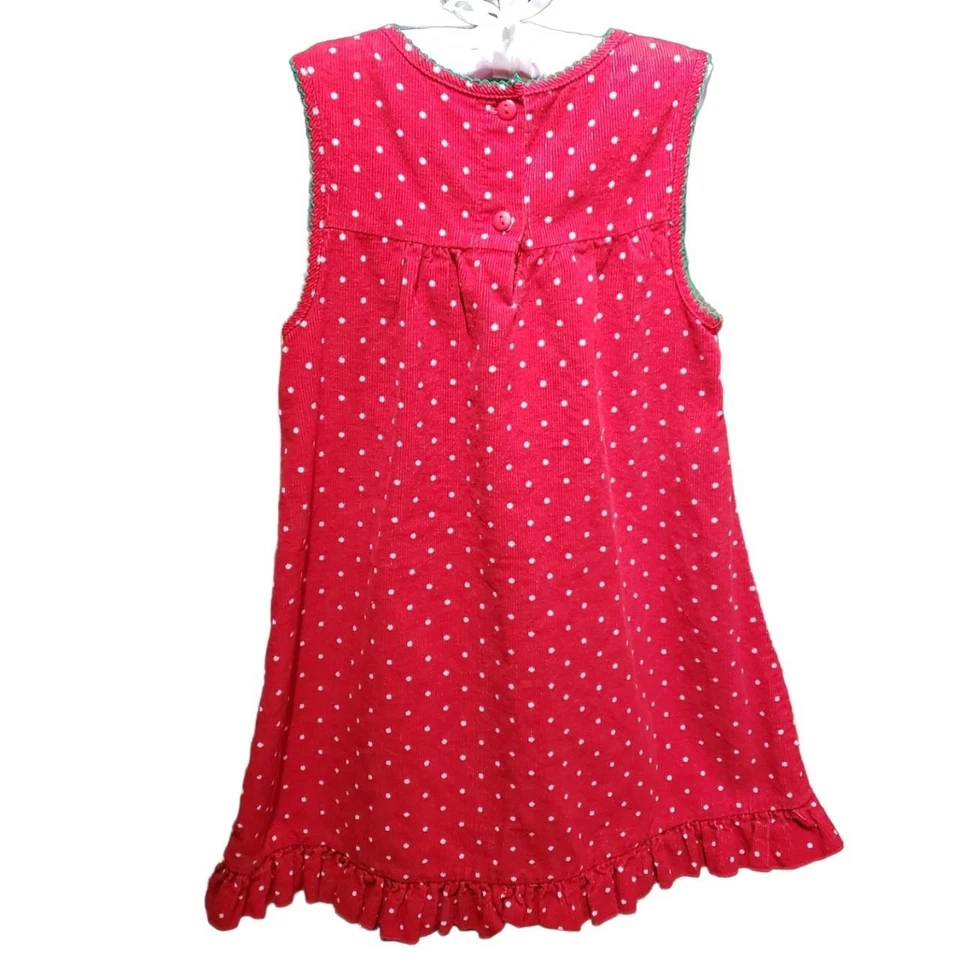 Nannette Kids Girl's Dress Size 6 Red Christmas Snowman Jumper Corduroy Vintage - Image 4 of 4