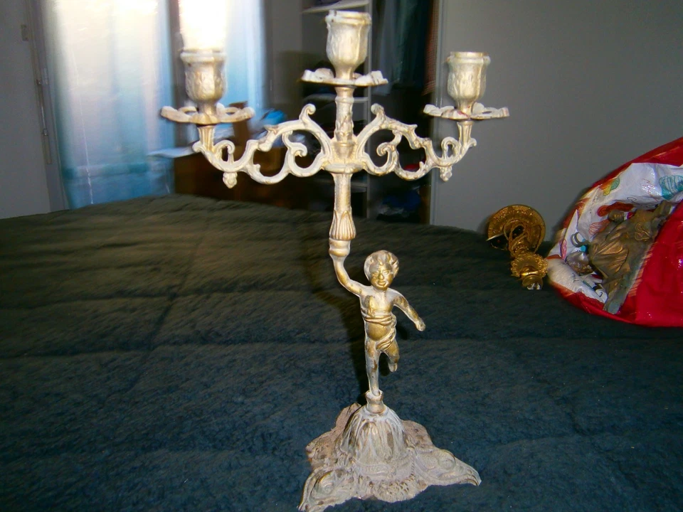 ancien chandelier porte bougies - Photo 3/4