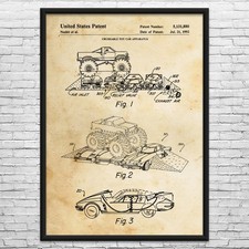 Monster Truck giocattolo brevetto arte da parete: decorazione sala giochi, arte in classe, regali per insegnanti